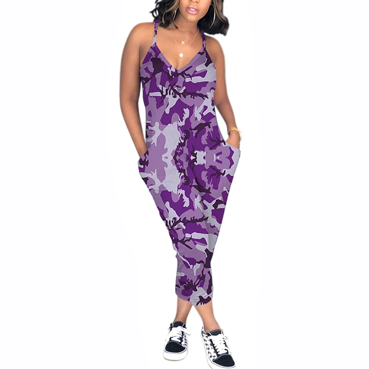 camouflage print jumpsuit