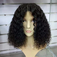 

Human hair curly water wave BOB short lace front wig 10A with 180% density with baby hair pre plucked natural hairline