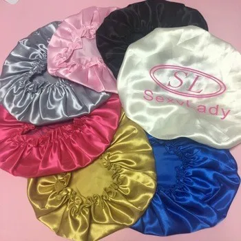 bonnet silk hair label private custom satin larger different