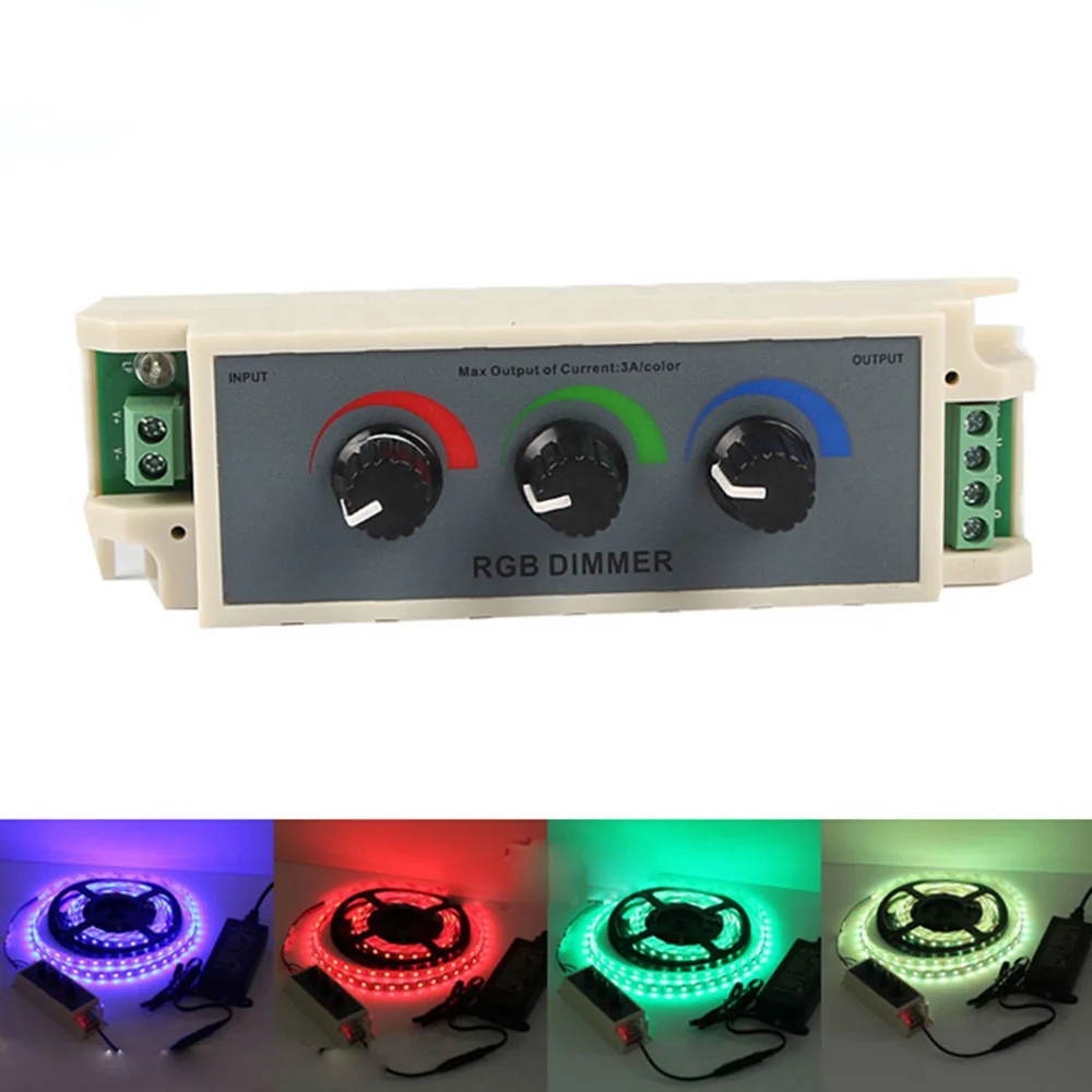 3channel 9a Rgb Led Dimmer Switch 3x3a Rotary Dimmer Manual Switch