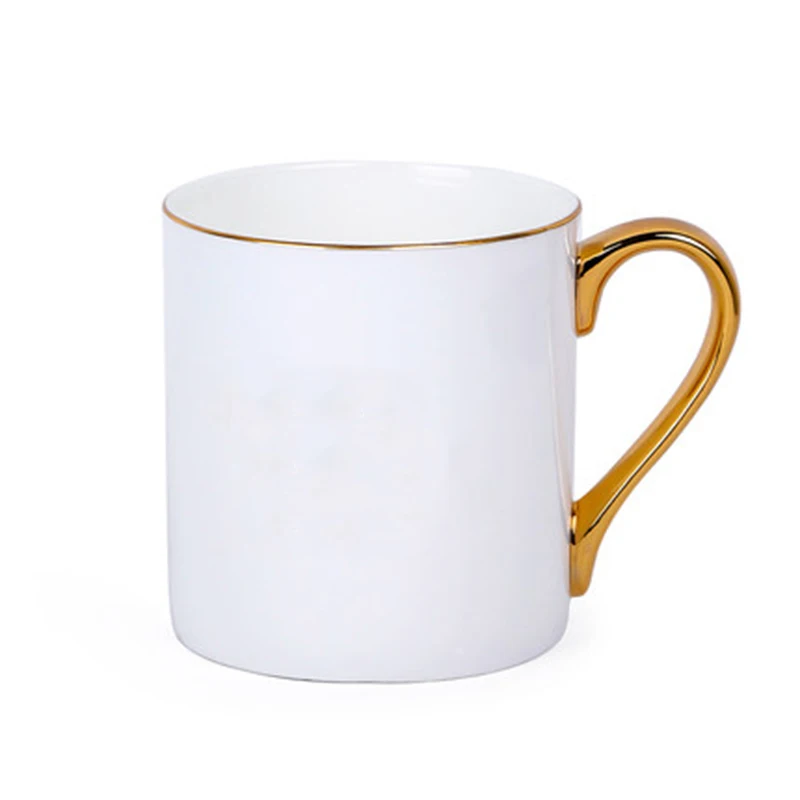 

Wholesale Ceramic Mug European High-grade Gold Bone China White Coffee Cup Afternoon Fine Paintable Tea Cups, Picture