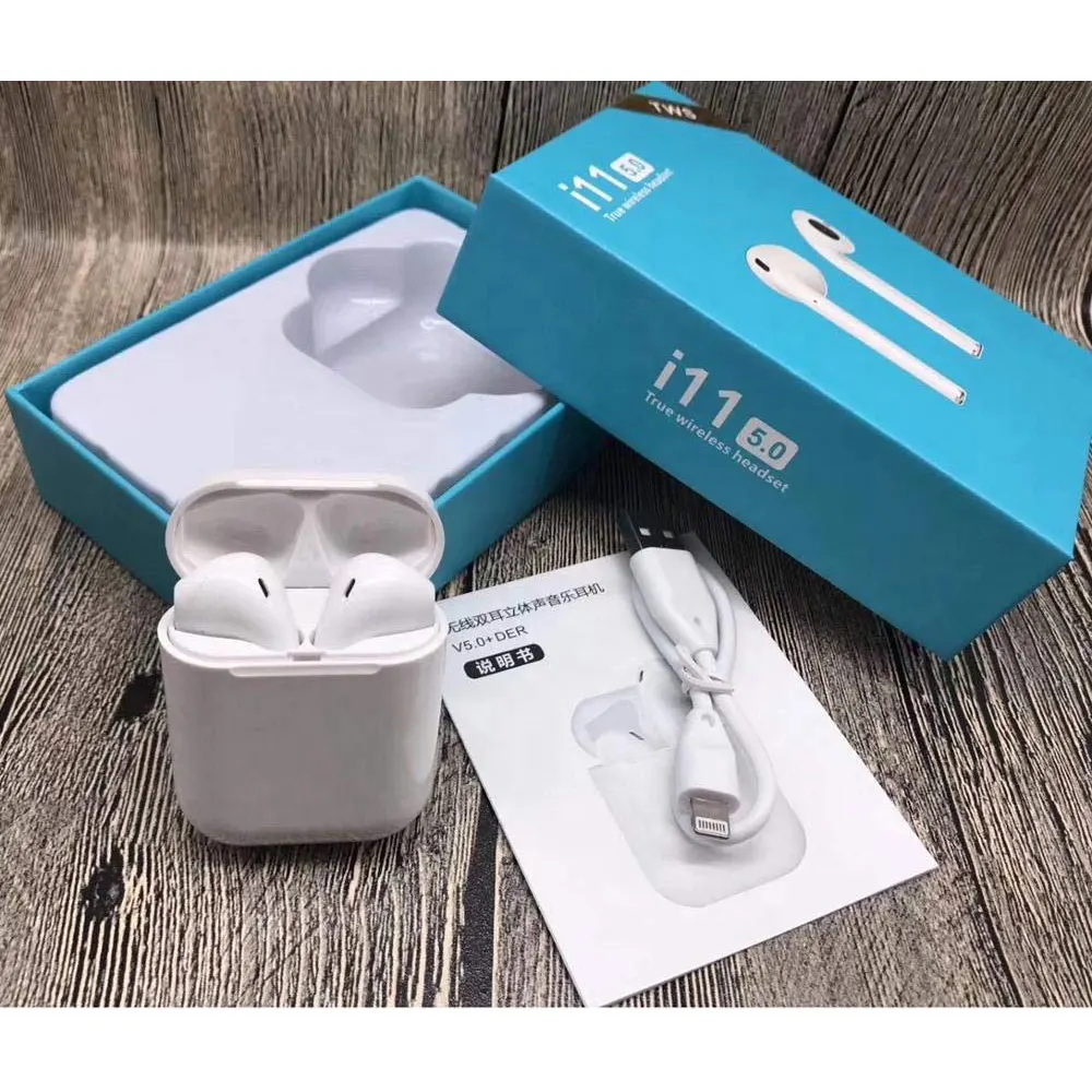 New i11 TWS Wireless Bluetooth Headset Sports Running Ear Plugs Hanging Ears Wearing Earphones touchpad 5.0 with Charging Bin