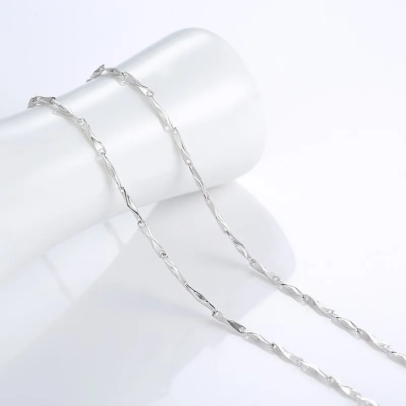 

925 sterling silver base thick silver chain woman necklace