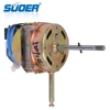 Suoer Lowest Price Table Fan Motor Small Motor for Desk Fan with Capacitor -18 Thick with Capacitor(Red Outer)