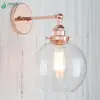 CE American designer rose copper iron lamp socket sconce wall light glass wall lamp indoor