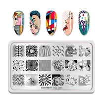 

BORN PRETTY Nail Stamping Plates Rectangle Beauty Nail Art Stamp Image Template Stencils Artist L001