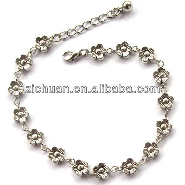 silver fancy anklets