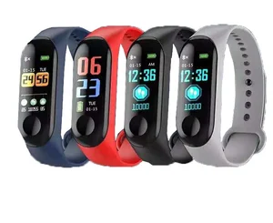 0.96 Color Screen M3 smart band with heart rate ip67 waterproof smart tracker soft strap SMS/qq/call remind M3 smart bracelet