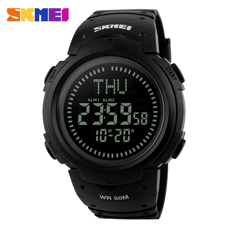 

SKMEI 1231 Men Digital Wristwatches Outdoor Military LED Silicone Strap 50M Waterproof Men Sport Watch, 2 colors