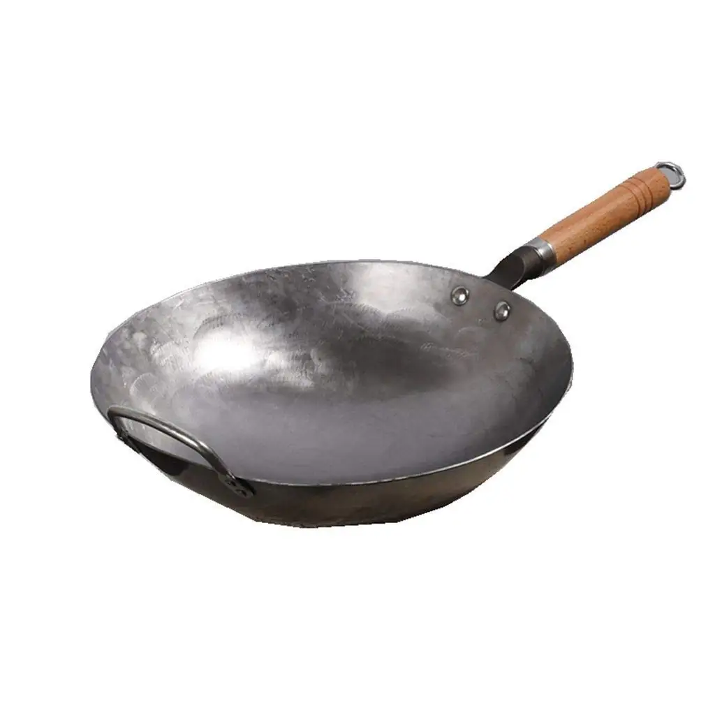 hand hammered carbon steel wok