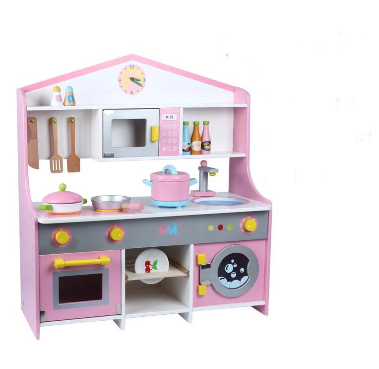 
CE Certified Fashion Eco-friendly Non-Toxic Hot Style Educational Pretend Play Toy Kids Wooden Kitchen Toy 