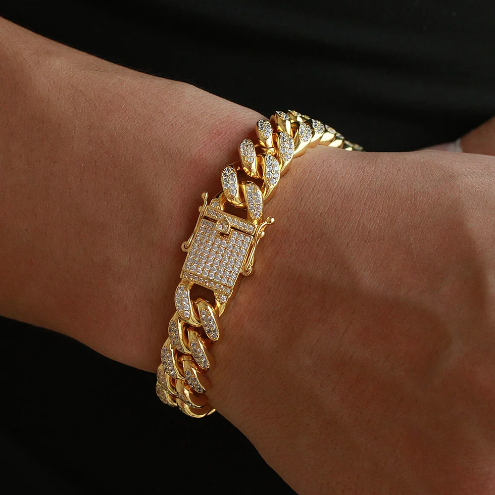 

Hip Hop Jewelry 10mm 8in 14k Gold Diamond Miami Cuban Link Bracelet for Men, 14k gold/ 18k gold/ rose gold/ gun black/ whtie gold