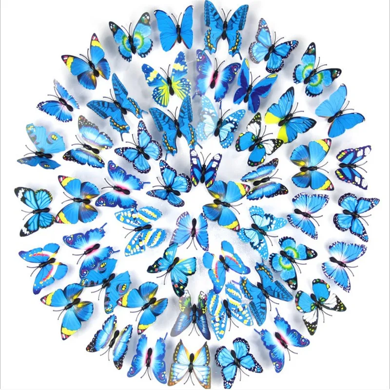 Unionpromo colorful plastic pvc 3d butterfly wall decor