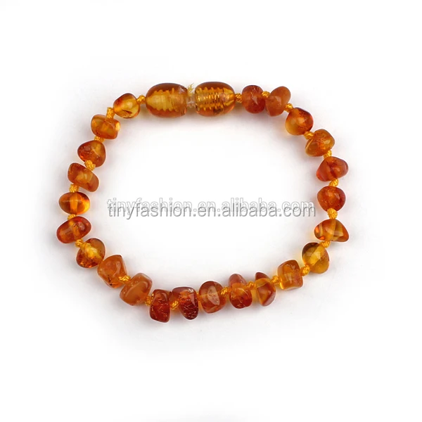 

HOT 14cm Natural Amber Stones Certificate Baltic Teething Genuine Amber Bracelet for Baby