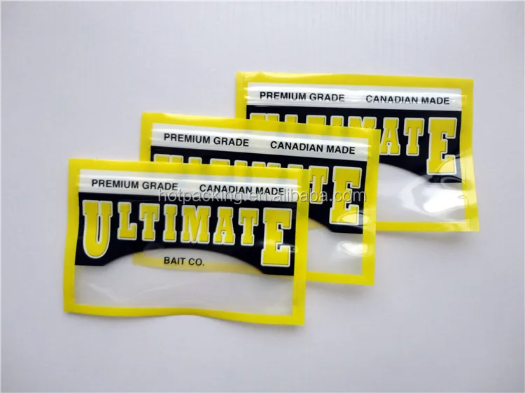 Resealable Soft Plastic Fishing Bait Bags Custom Print / Ziplock Transparent Food Grade Mylar ...