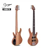 Custom logo 5 String Solid Sapele body guitar bass with bass bag
