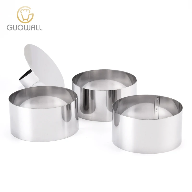 

3PCS Stainless Steel Round Shaped Mousse Cake Mould Ring Set/Dessert Ring Set/3 Rings With 1 Lid