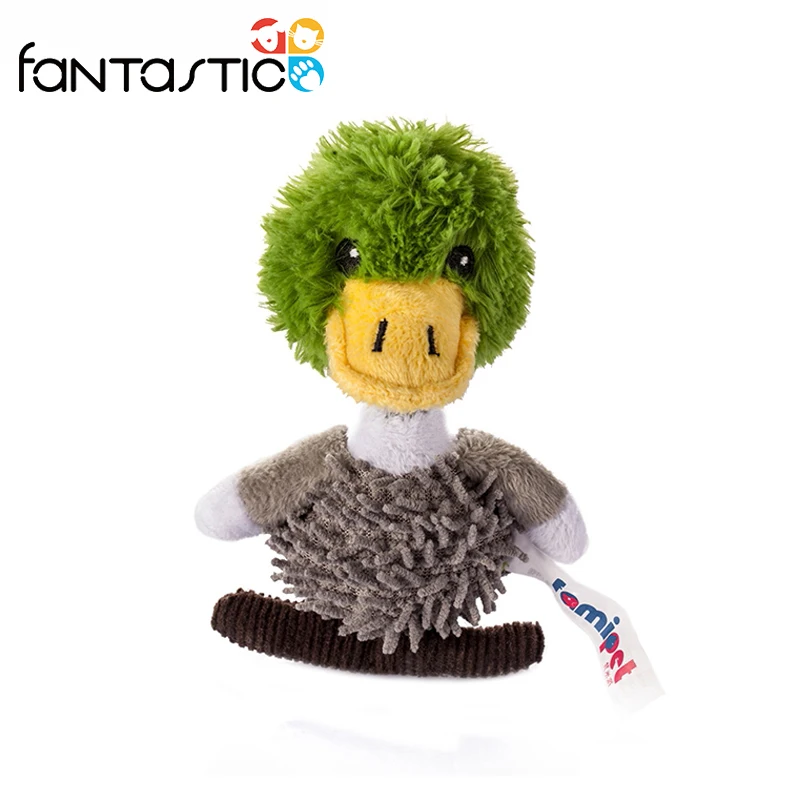 

Custom soft durable duck squeaky plush dog toy, Green