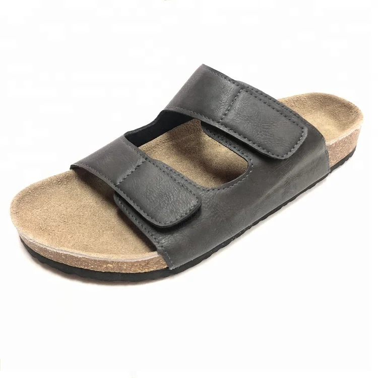 

Wholesale Good Quality Buckle Straps Cork sole Men Sandals with Cow Leather Insole and Arch Support Foot-bed