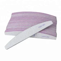 

High quality custom printed nail files 100/180, double side Japan sndpaper half moon disposable nail file