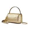 Lovevook Realer brand chain shoulder bag for women small handbag purse with rivets female tassel crossbody bags mini clutch Gold