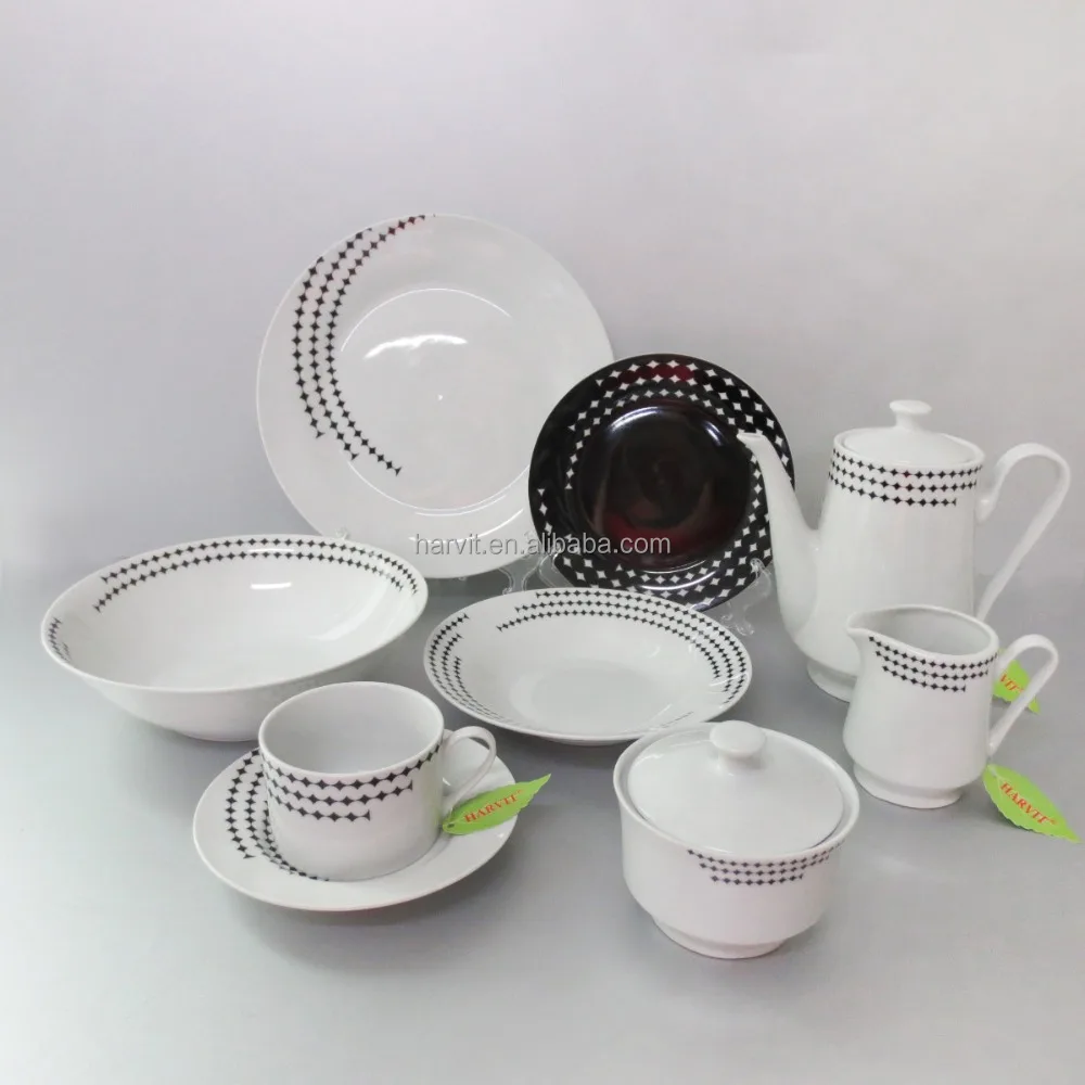 black and white dinnerware sets