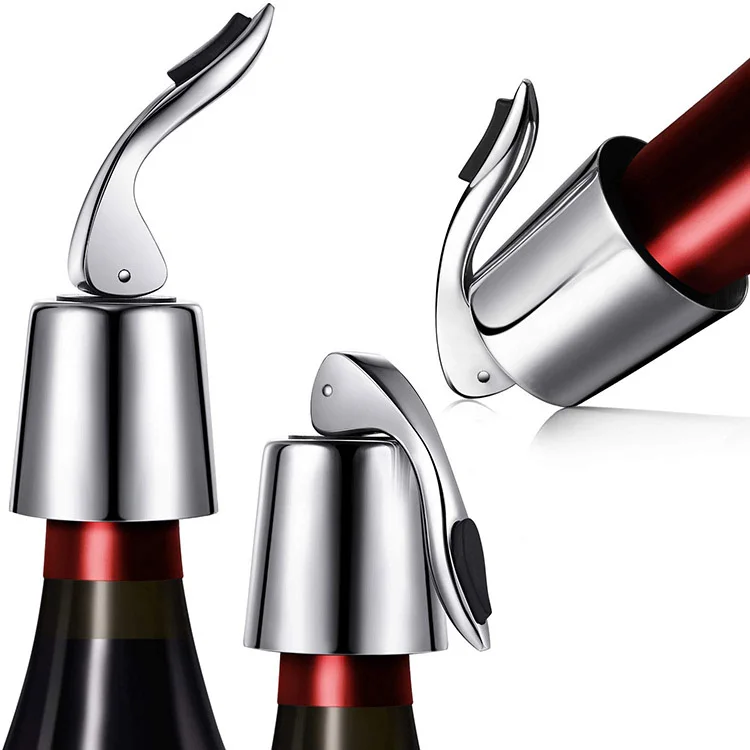 

Amazon hot Keep Wine Fresh Reusable Wine Bottle Plug Sealer Vacuum Stainless Steel wine stopper vacuum pump