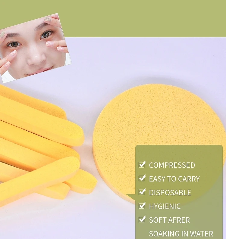 12pcs/bag Spa Cellulose Sponge Stick Compressed Facial Makeup Cleansing