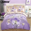 Hotel 4 pcs bedding queen size set screen print cotton patchwork bed sheet