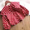 Children's shirt O collar wave point shirt spring autumn clothes soft long sleeve cotton polka dots t-shirt