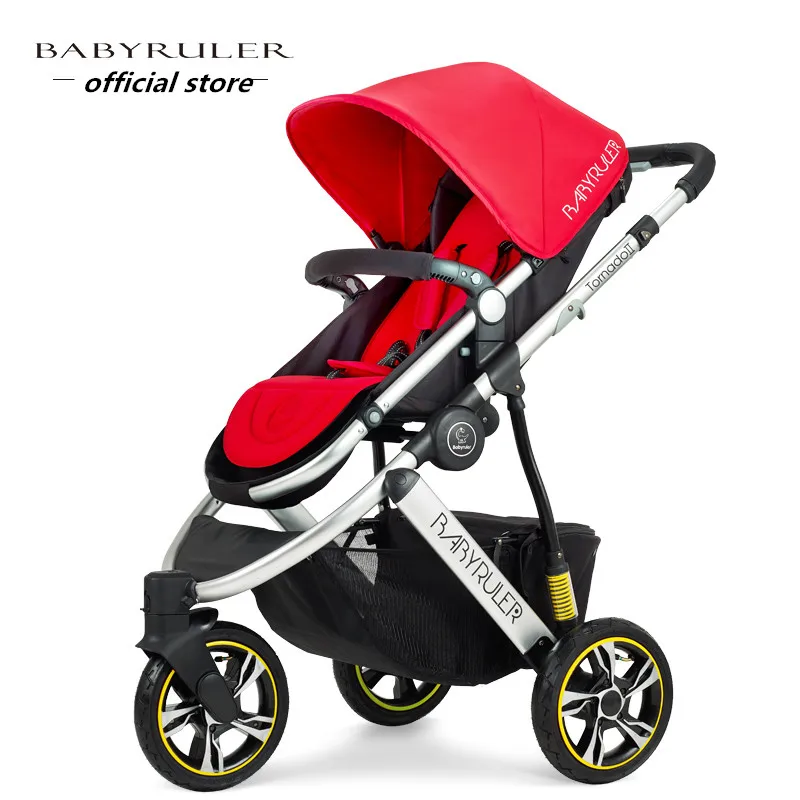 

Baby stroller high landscape two-way sit is portable baby carriage three round shock children trolley