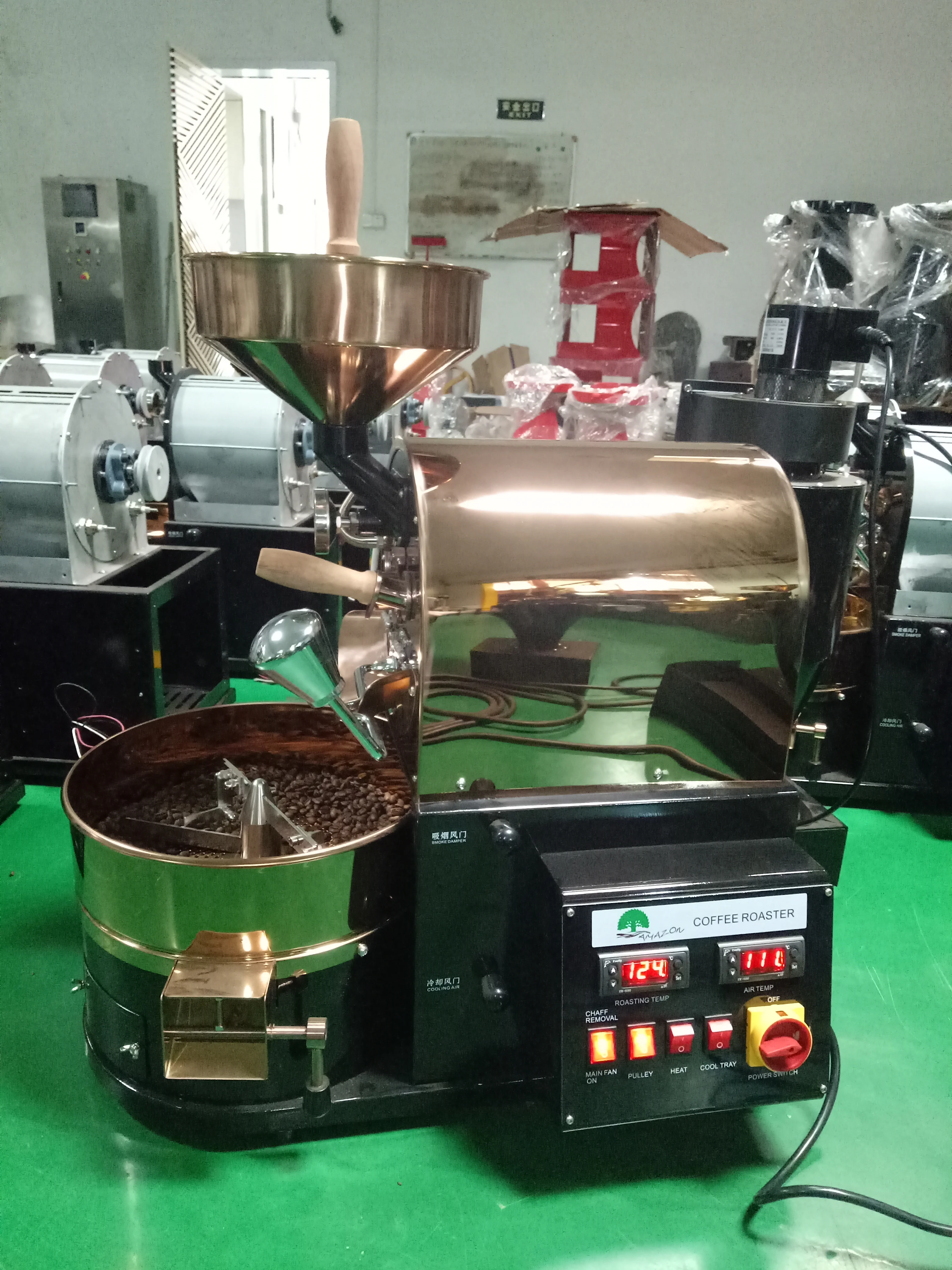 
Dalian Amazon commercial industrial coffee bean roaster/roasting machine 1kg 1.5kg 2kg 3kg 6kg for sale 