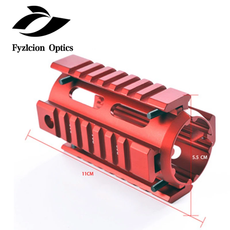 

4inch red Round Multi-function raised rail clamp for Hunting Tactical AR-15 Drop In Quad/Four Picatinny Rails
