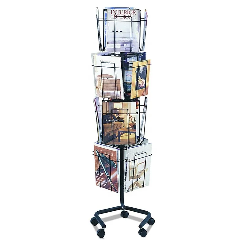Free Standing Rotating Floor Magazine Rack Library Buy Magazine Rack Library,Rotating Floor