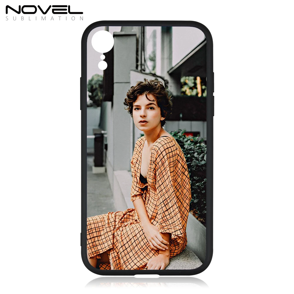 

Fashion Heat Transfer Blank TPU Phone Case Glass Insert For Iphone XR, Black