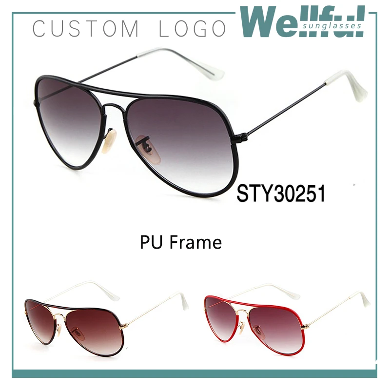 

ADE WU 2017 wholesale private label customize designer pilot sunglasses women 3025 offer original brand