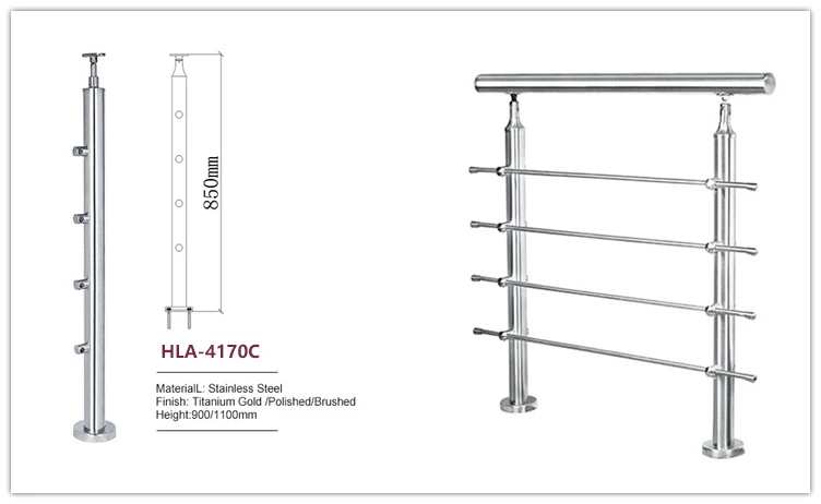 Vertical Cable Steel Balustrade Design Stainless Hand Railing Handrail Steel Balustrade Systems