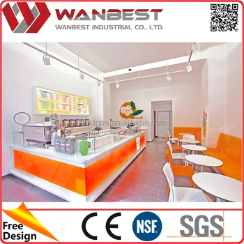 Commercial Led Juice Bar Counter Coffee Bar Furniture For Sale