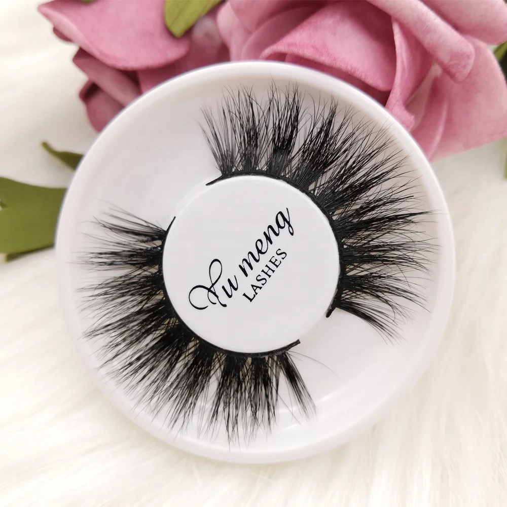 

Wholesale Make Your Own Brand Strip Private Label Volume Fan TOP Real 3d Siberian Mink Fur Eye Lashes Vendors, Natural black