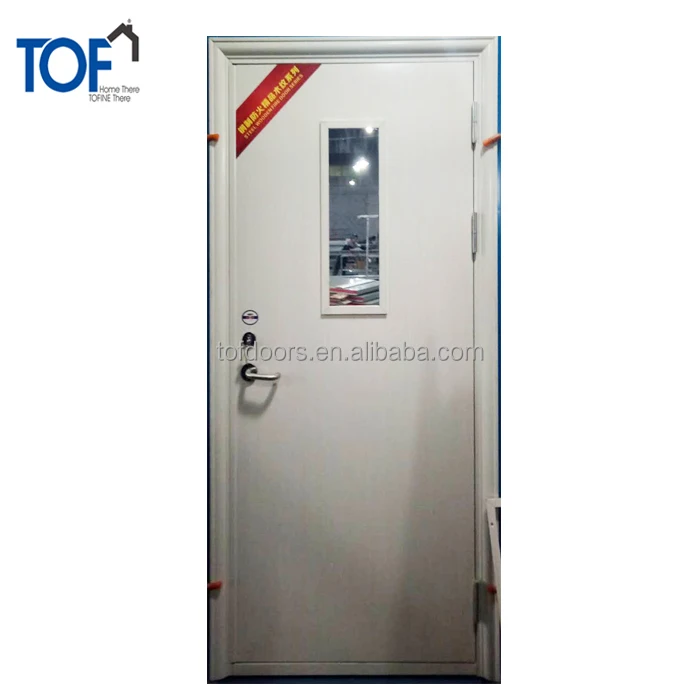 Manufacture Certificated Exterior Steel Fire Proof Rated Door Hospital Glass Door China Security