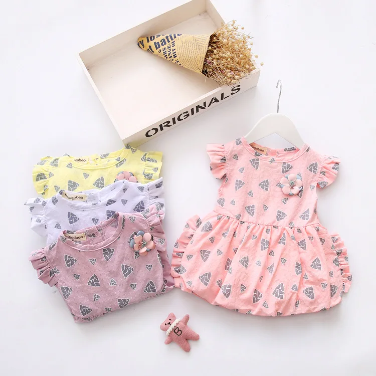 
baby girl flower princess frock dress children kids cotton sundress 