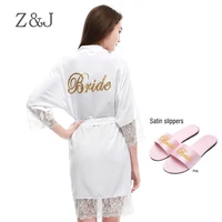 

High quality Lace 100% Cotton robe Ladies Dressing Gowns of sexy Wedding bride robe