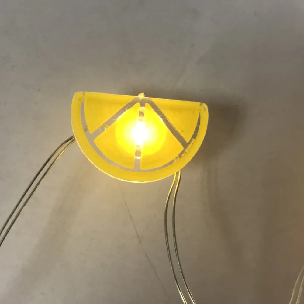 装饰卧室 led 水果柠檬切片灯花环铜串