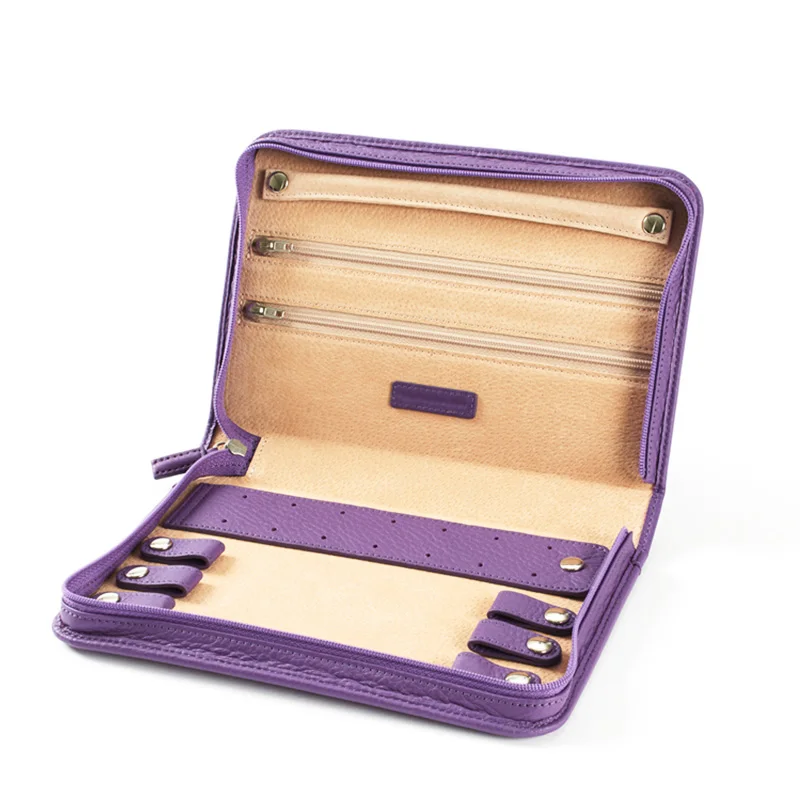 Custom Zipper Jewelry Display Storage Cases Faux Leather Jewelry Travel