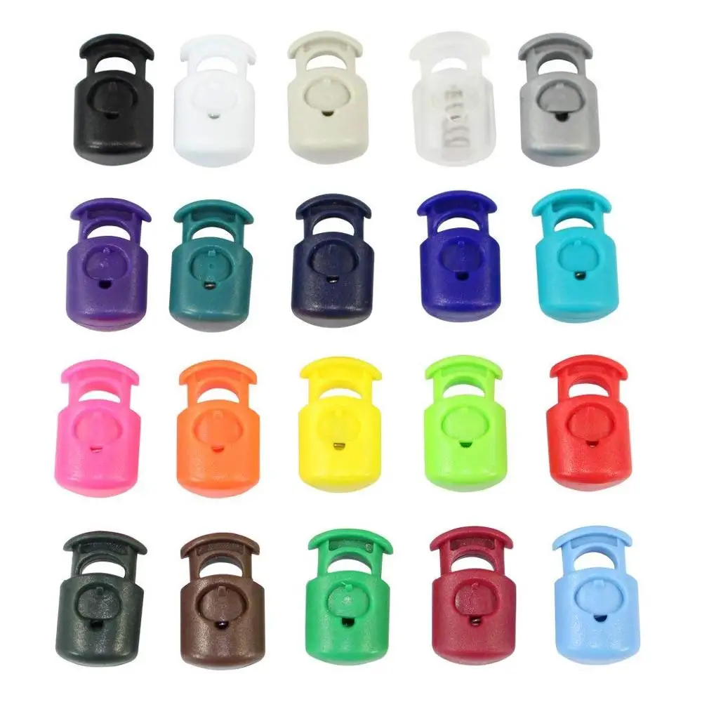 
Multi Colour Plastic Cord Locks End Spring Stop Toggle Stopper Lock 