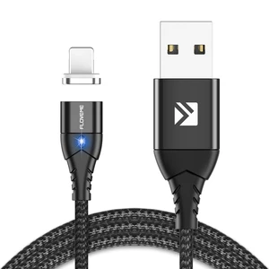 FLOVEME Free Shipping 3A Braid fast charger magnetic usb cable usb fast charger light up usb cable charger