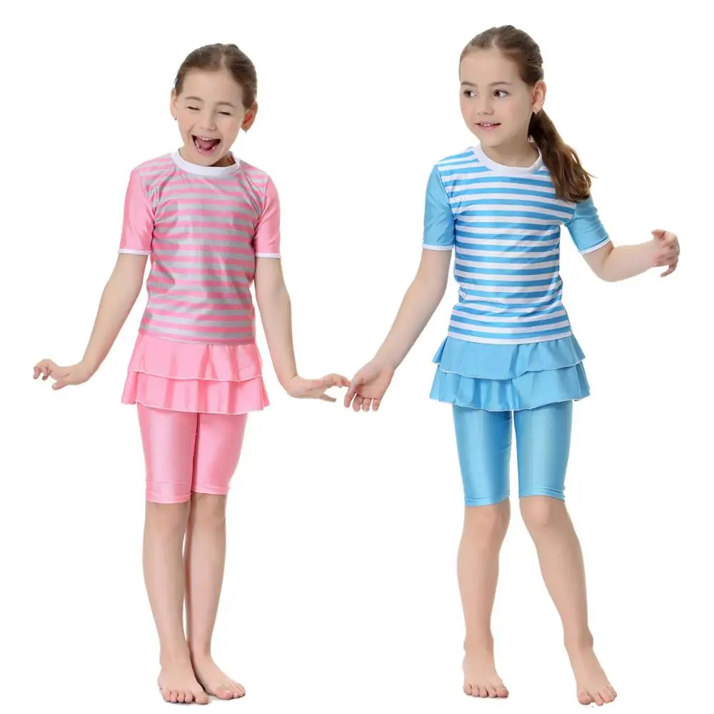 

Wholesale customized batch production dress style kids muslim swimwear, Picture