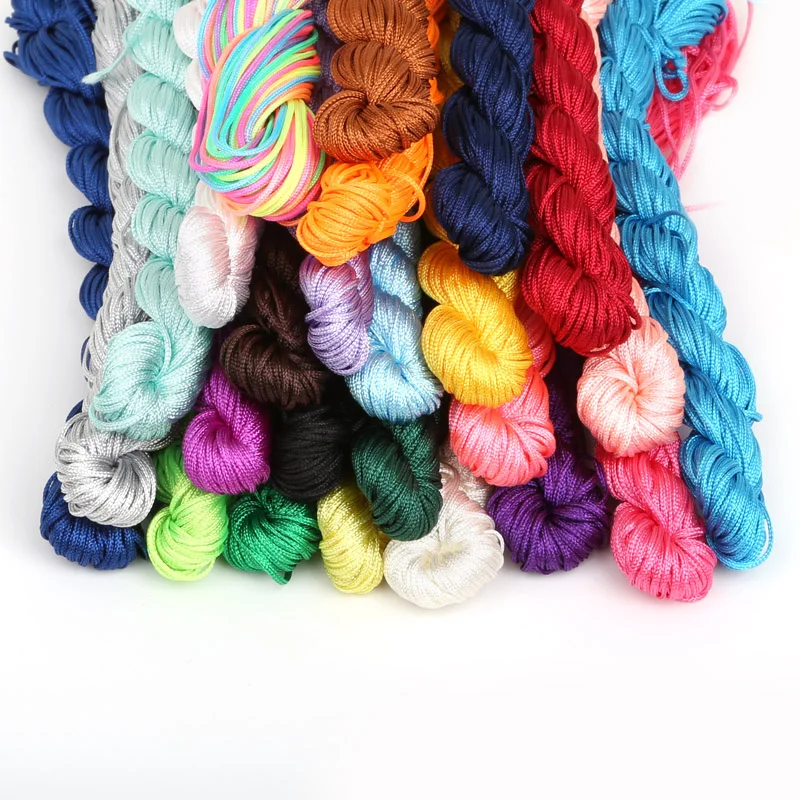 

24M Mix Color Bracelet Thread 1mm Polyester Cord Chinese Knot Macrame Rattail Cord For DIY Fashion Jewelry Findings, 29 colors to choose