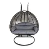 outdoor furniture black egg shape rattan patio swings