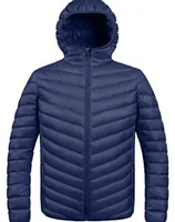 

Travel Men's Winter Hooded Full Zip Water-Repellent Packable Ultralight Down Jacket